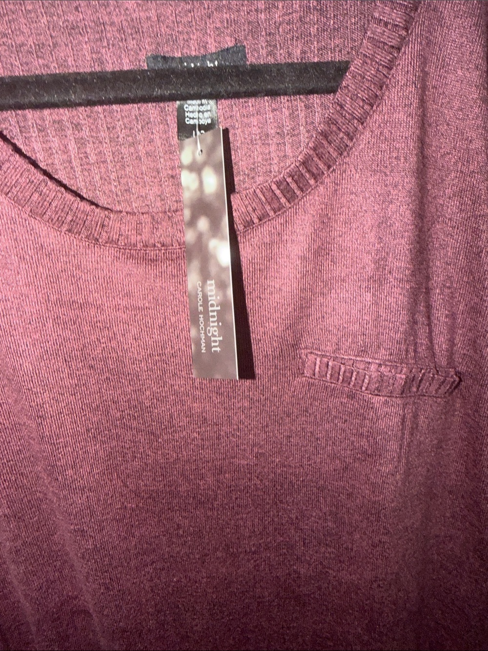 Midnight by Carole Hochman Rib-Knit Lounge Set - Plum - Picture 5 of 6